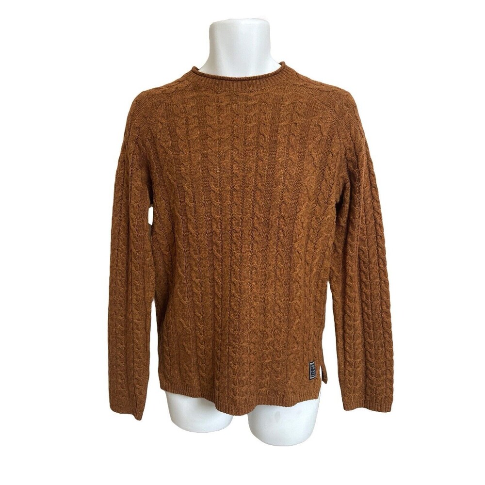 Scotch & Soda Men's S Cable Knit Sweater Ginger Melange Small Amsterdam Couture